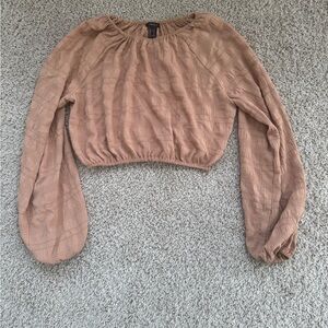 Forever 21 Mauve Blush Cropped Peasant Top